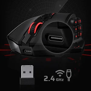 Souris gaming sans fil haute précision RGB