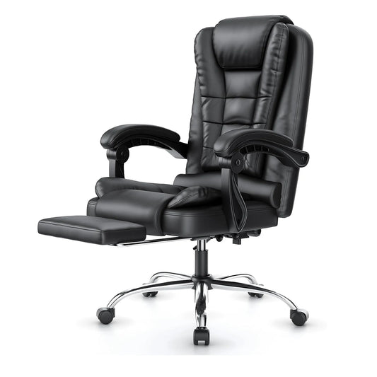 Chaise de Bureau Ergonomique avec Repose-Pieds Inclinable