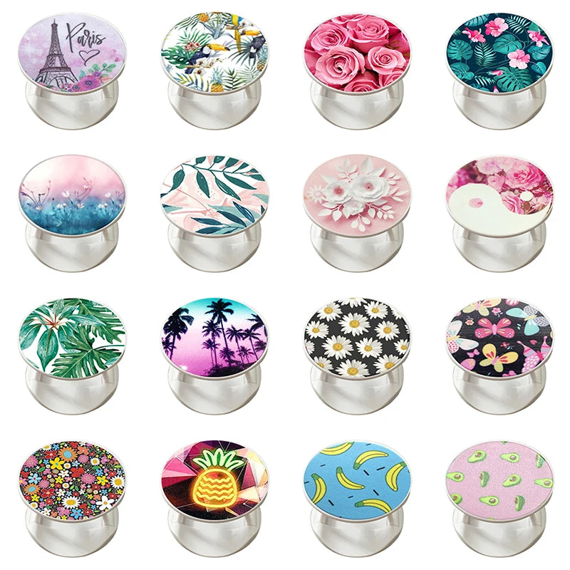 Support de téléphone extensible décoratif – Motifs modernes et colorés