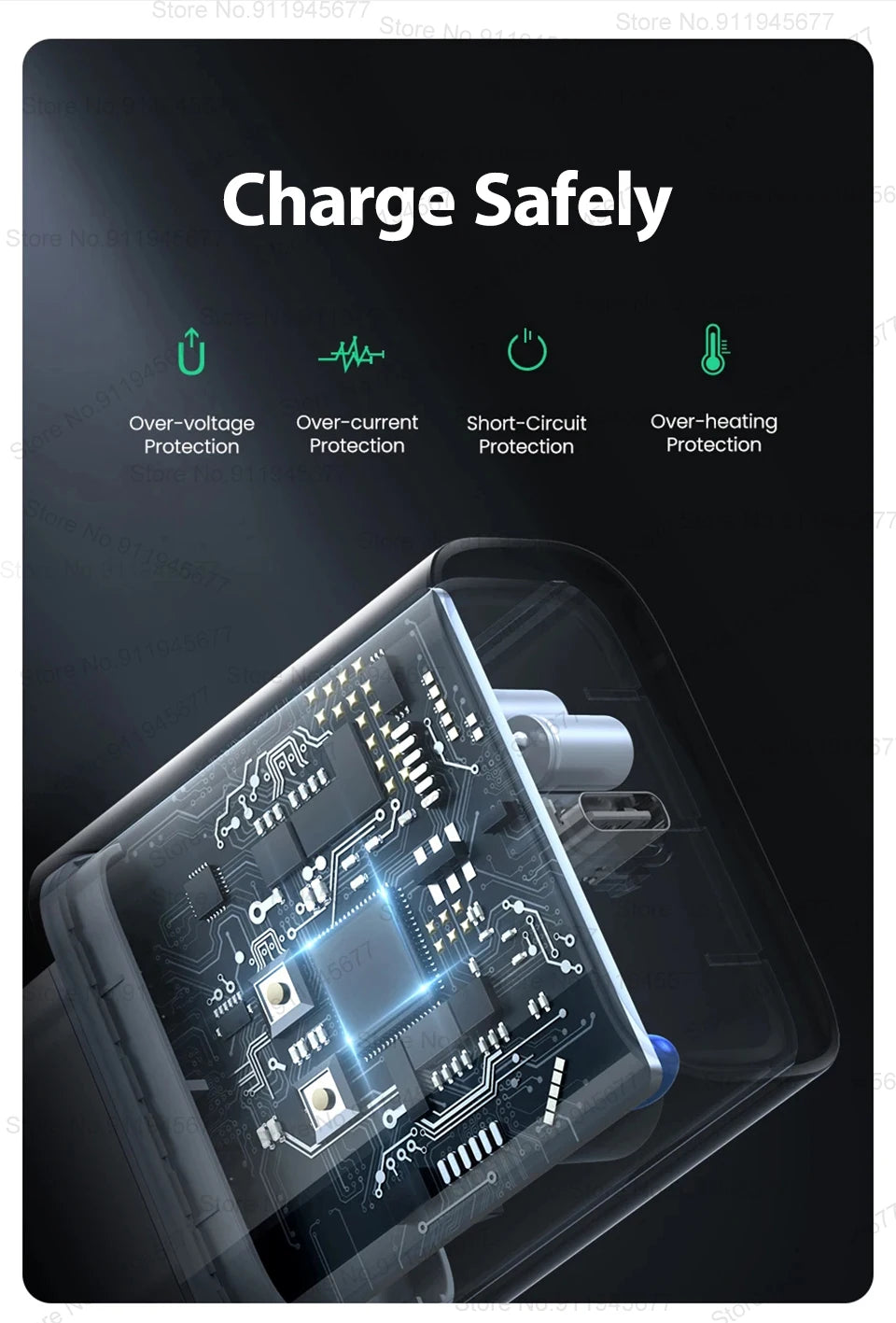 Chargeur rapide USB-C 35W prise européenne