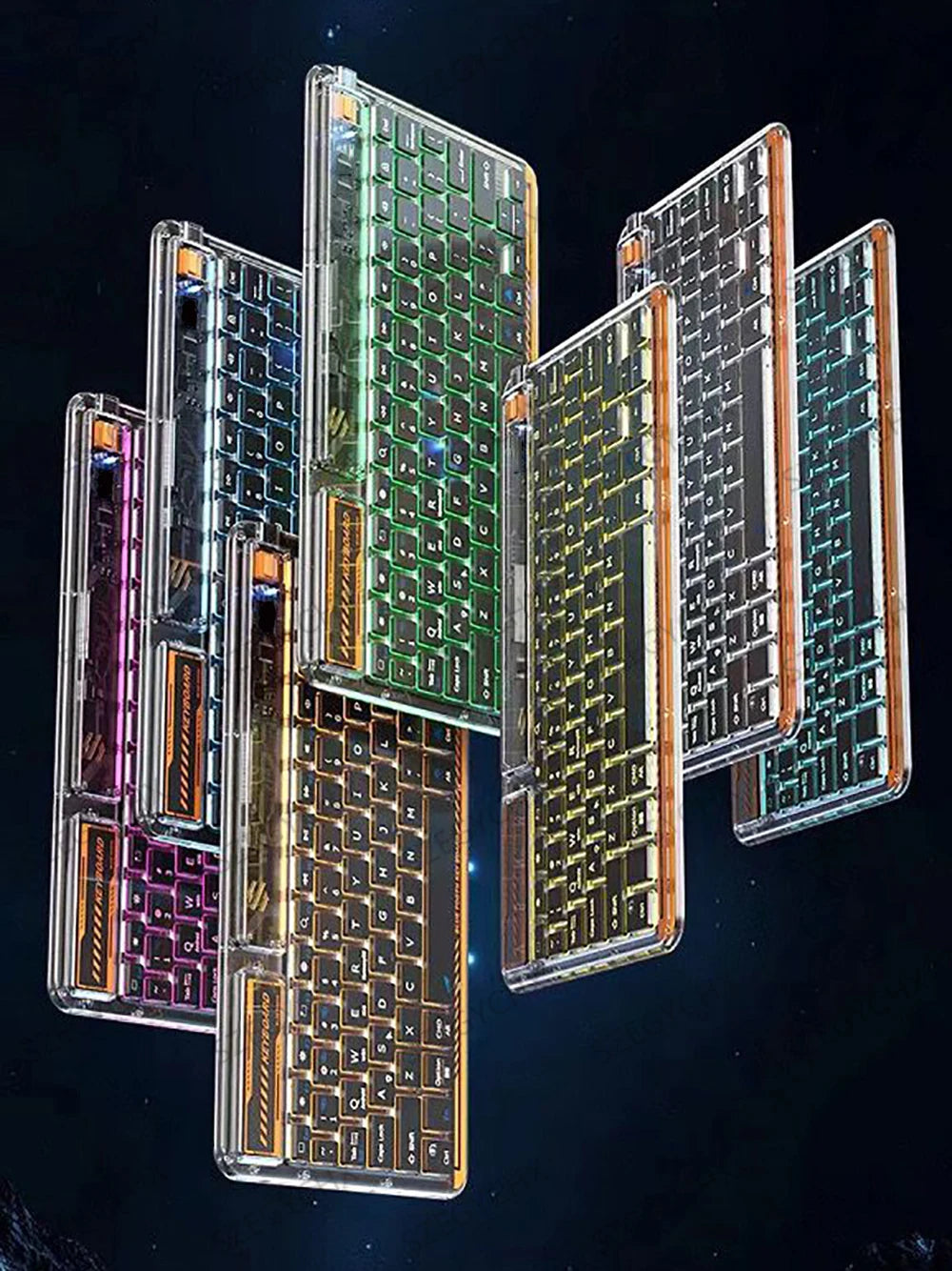 Clavier Bluetooth rétroéclairé transparent – Compact et sans fil