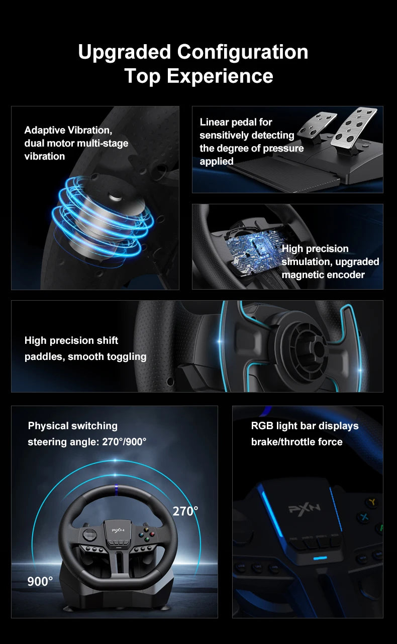 Volant Sim Racing PXN V900 Gen2 – PC & Consoles