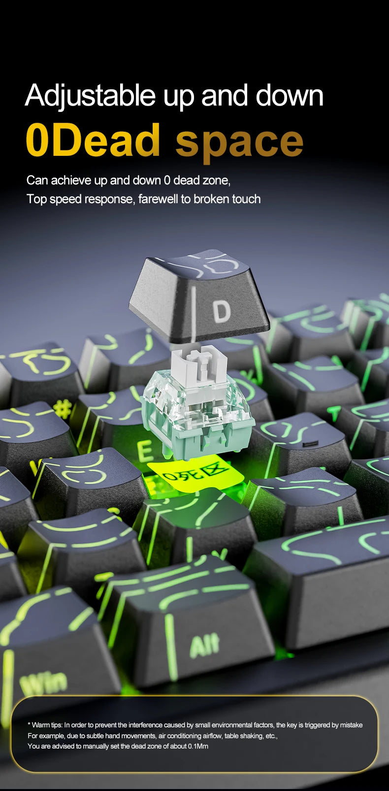 Clavier mécanique gaming à switchs magnétiques – 68 touches