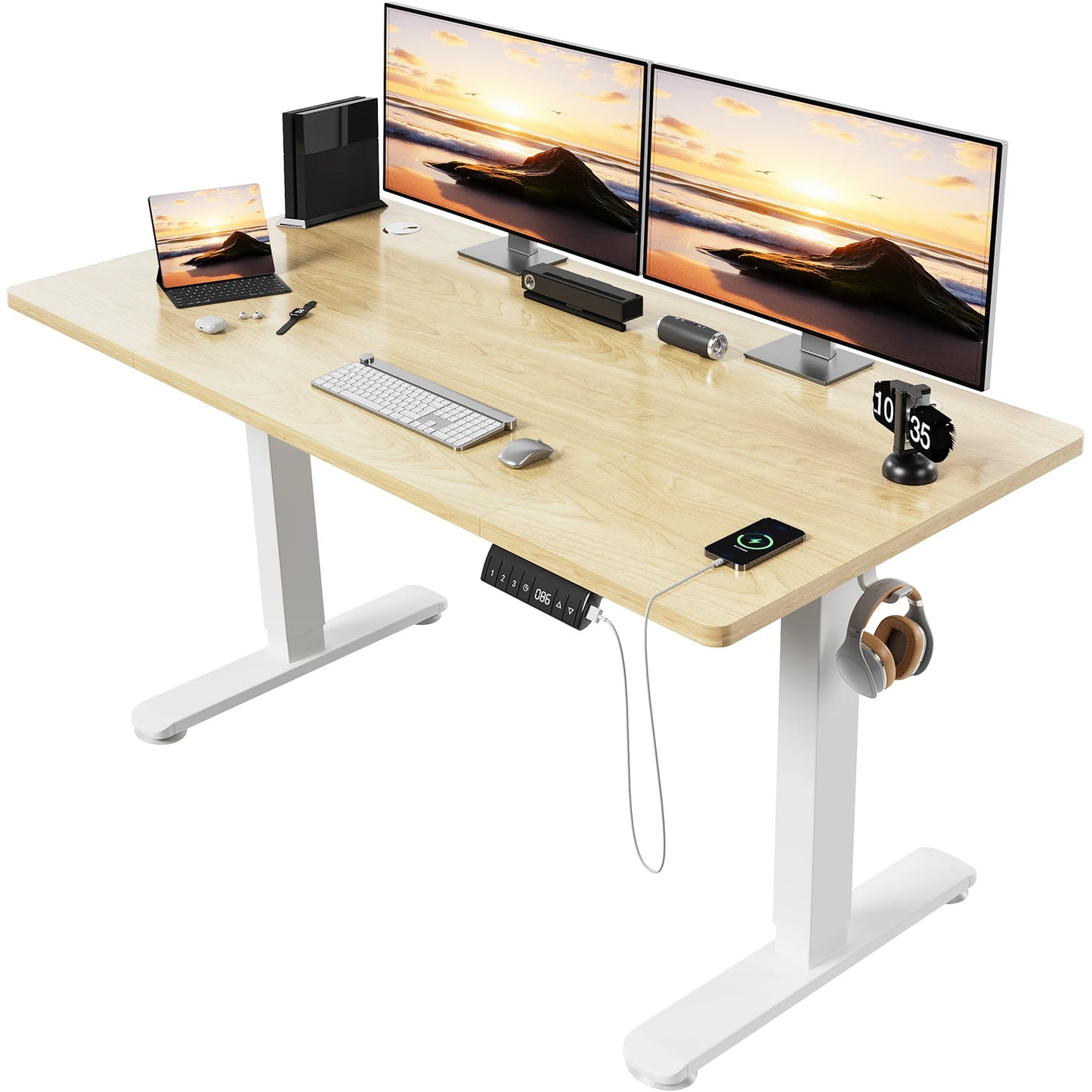 Bureau Électrique Devoko Réglable en Hauteur 140×70 cm