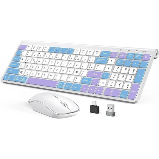 Clavier et souris sans fil ergonomiques AZERTY
