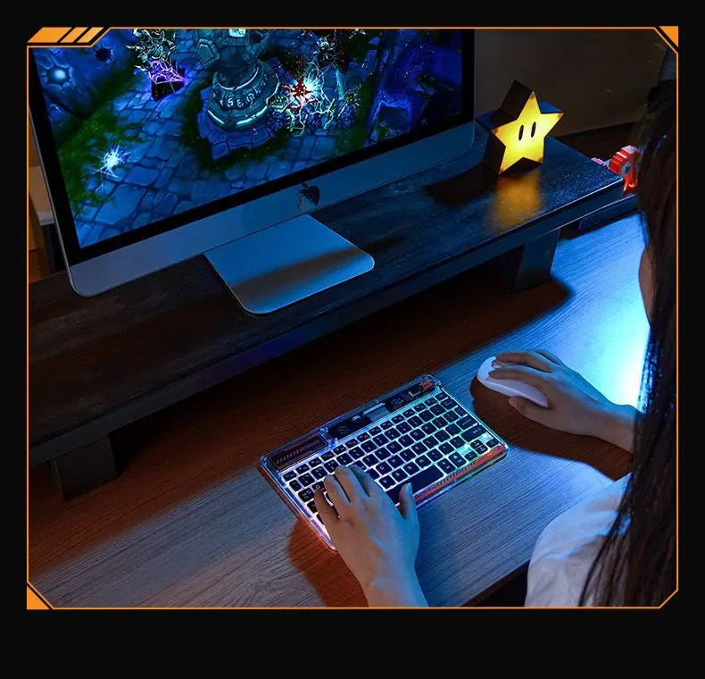 Clavier Bluetooth rétroéclairé transparent – Compact et sans fil