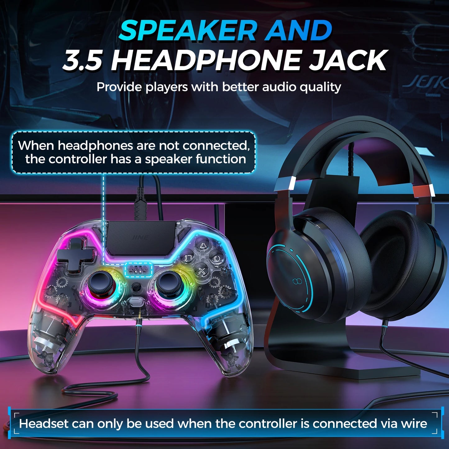 Manette Gaming INE RGB – PS4 / Switch / PC