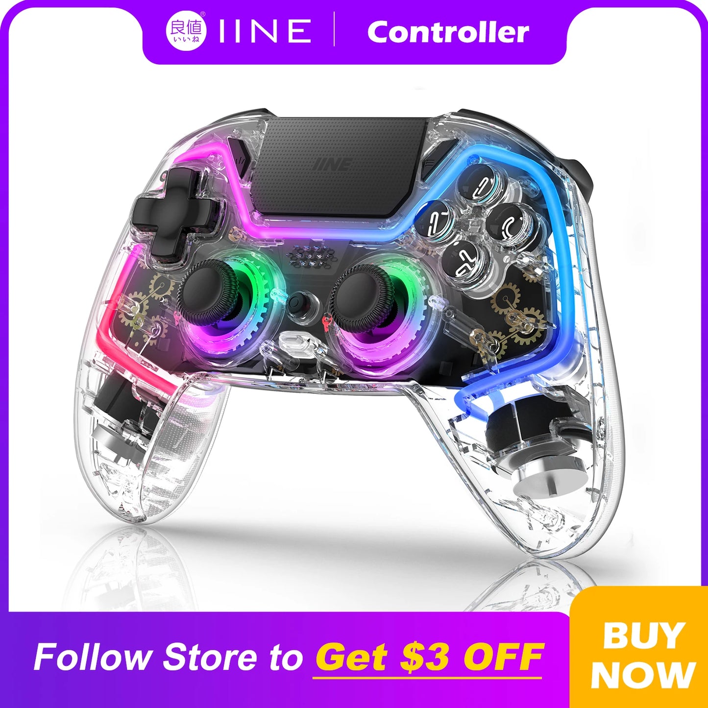 Manette Gaming INE RGB – PS4 / Switch / PC