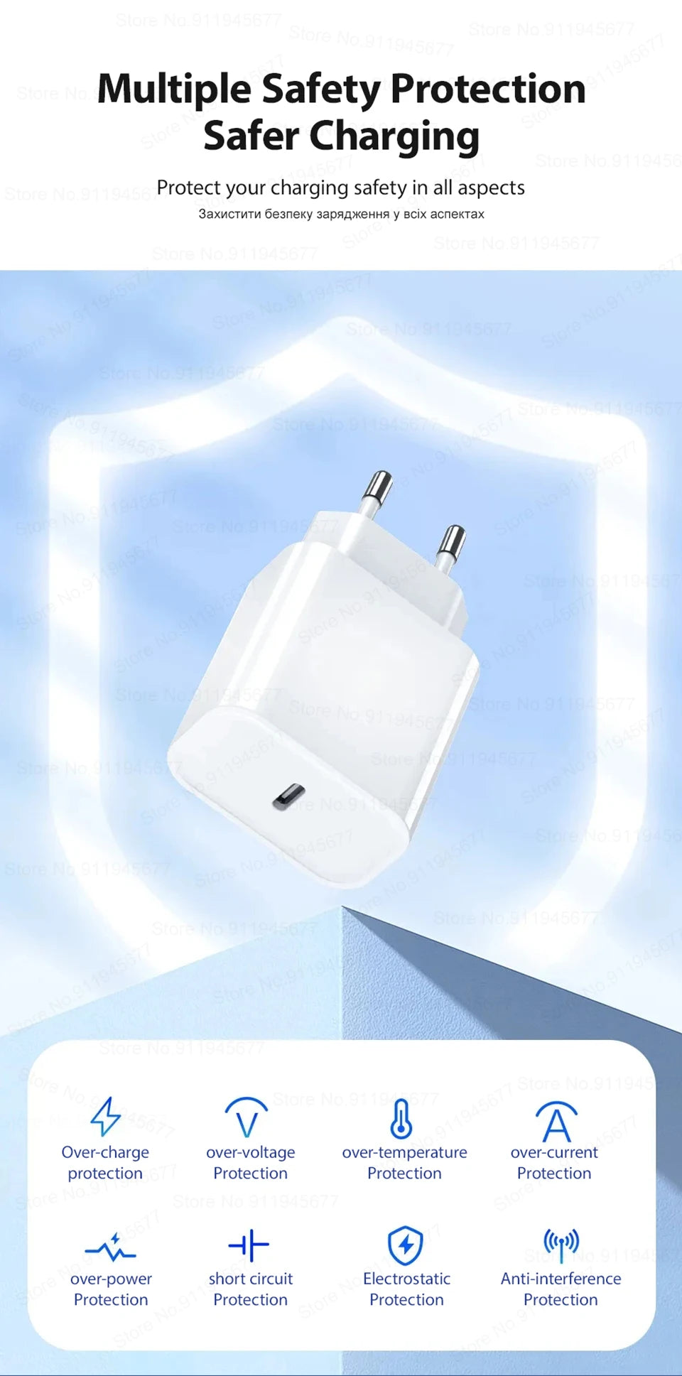 Chargeur rapide USB-C 35W prise européenne