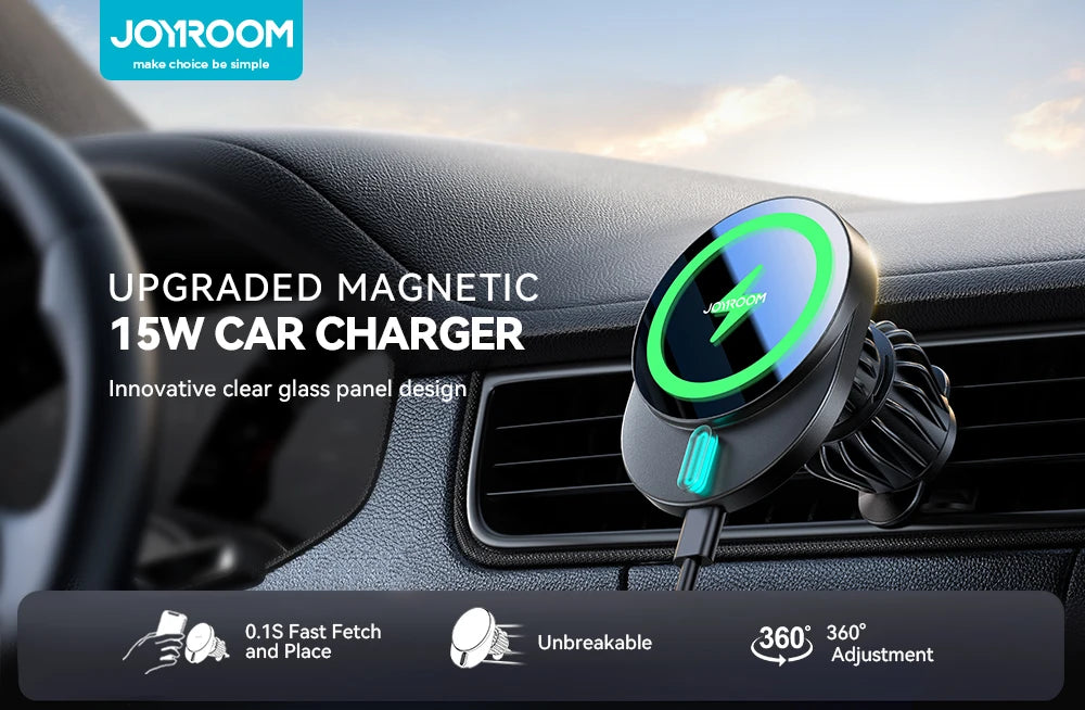 Support voiture magnétique avec charge sans fil 15W
