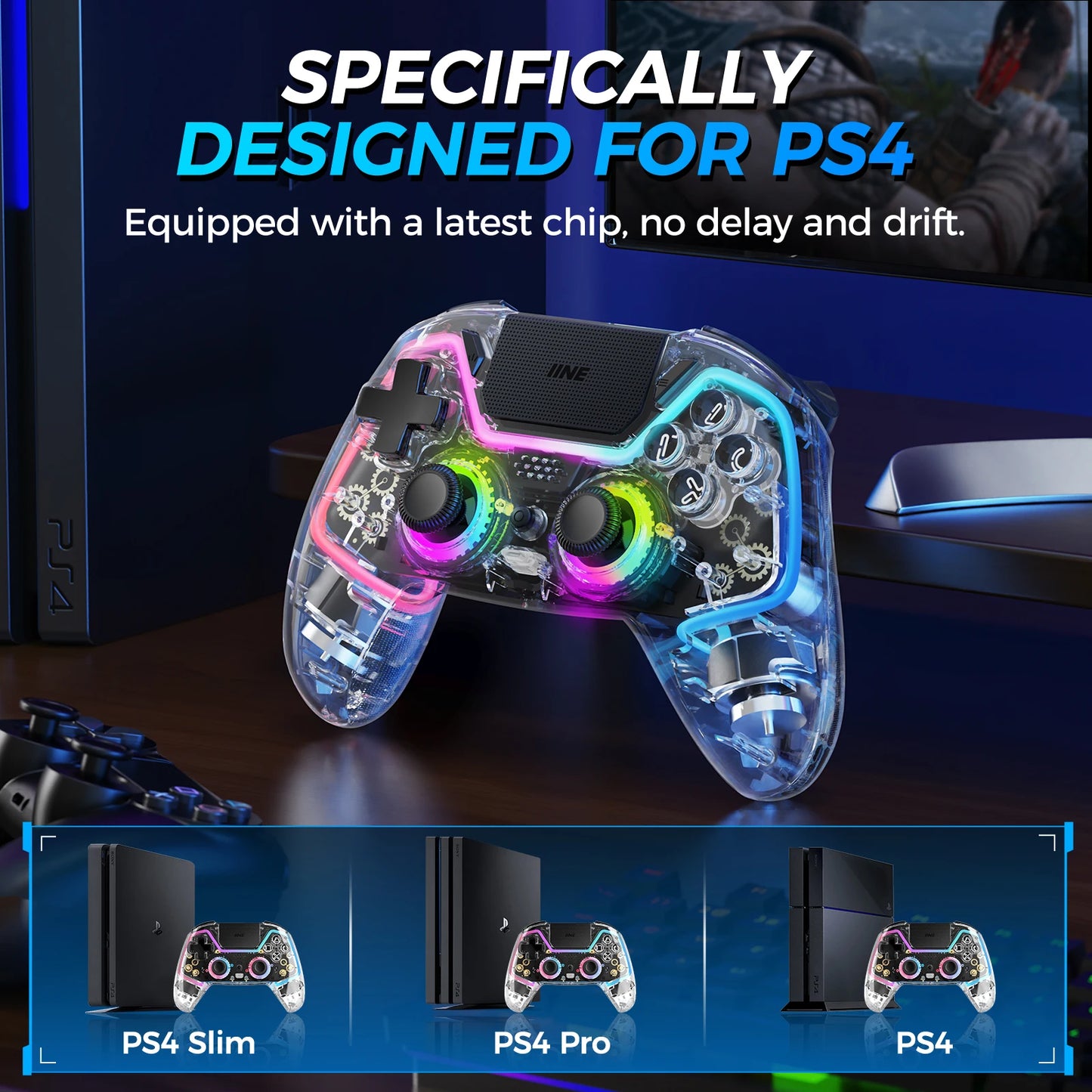 Manette Gaming INE RGB – PS4 / Switch / PC