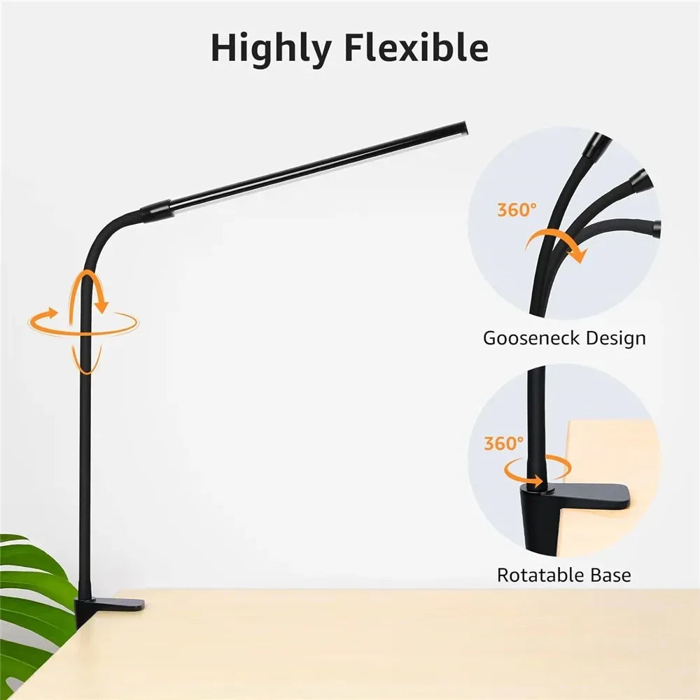 Lampe de bureau LED réglable double tête