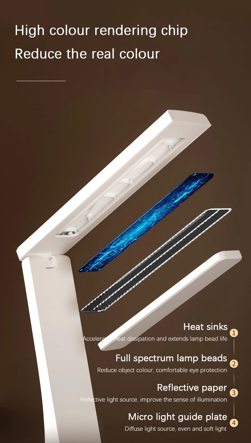 Lampe de bureau LED pliable rechargeable