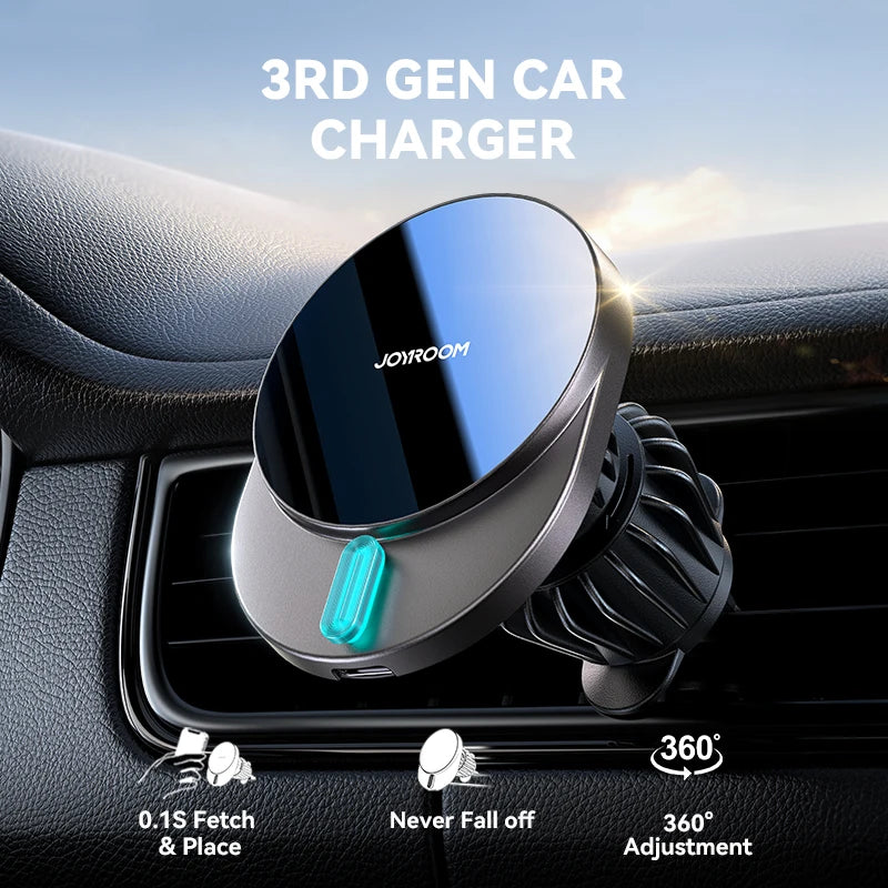 Support voiture magnétique avec charge sans fil 15W