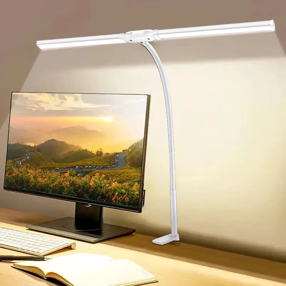 Lampe de bureau LED réglable double tête