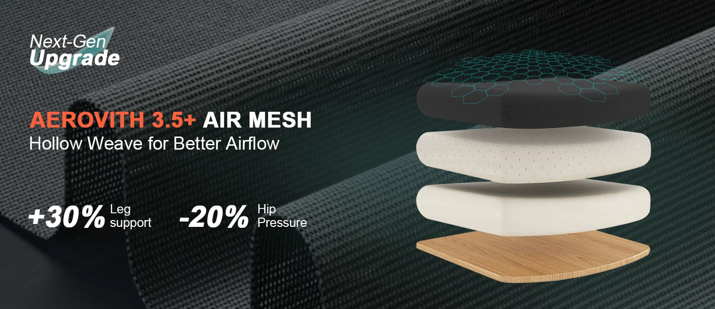 Chaise de Bureau Ergonomique Maille – Accoudoirs Réglables