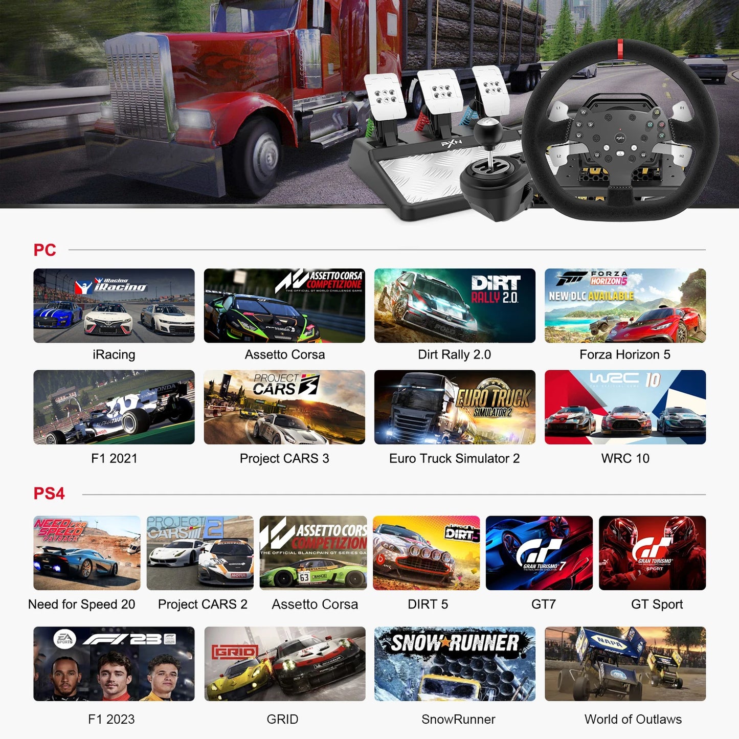 Volant Sim Racing PXN V10 – PC & Consoles