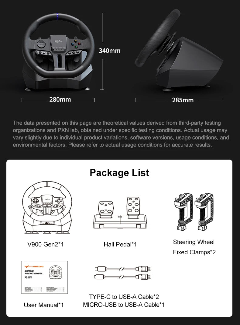 Volant Sim Racing PXN V900 Gen2 – PC & Consoles