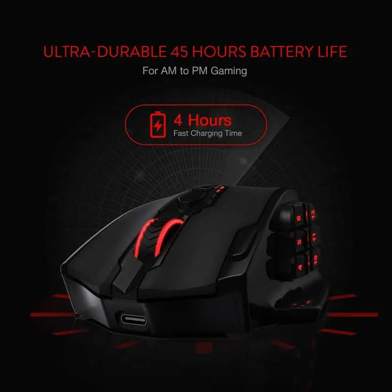 Souris gaming sans fil haute précision RGB