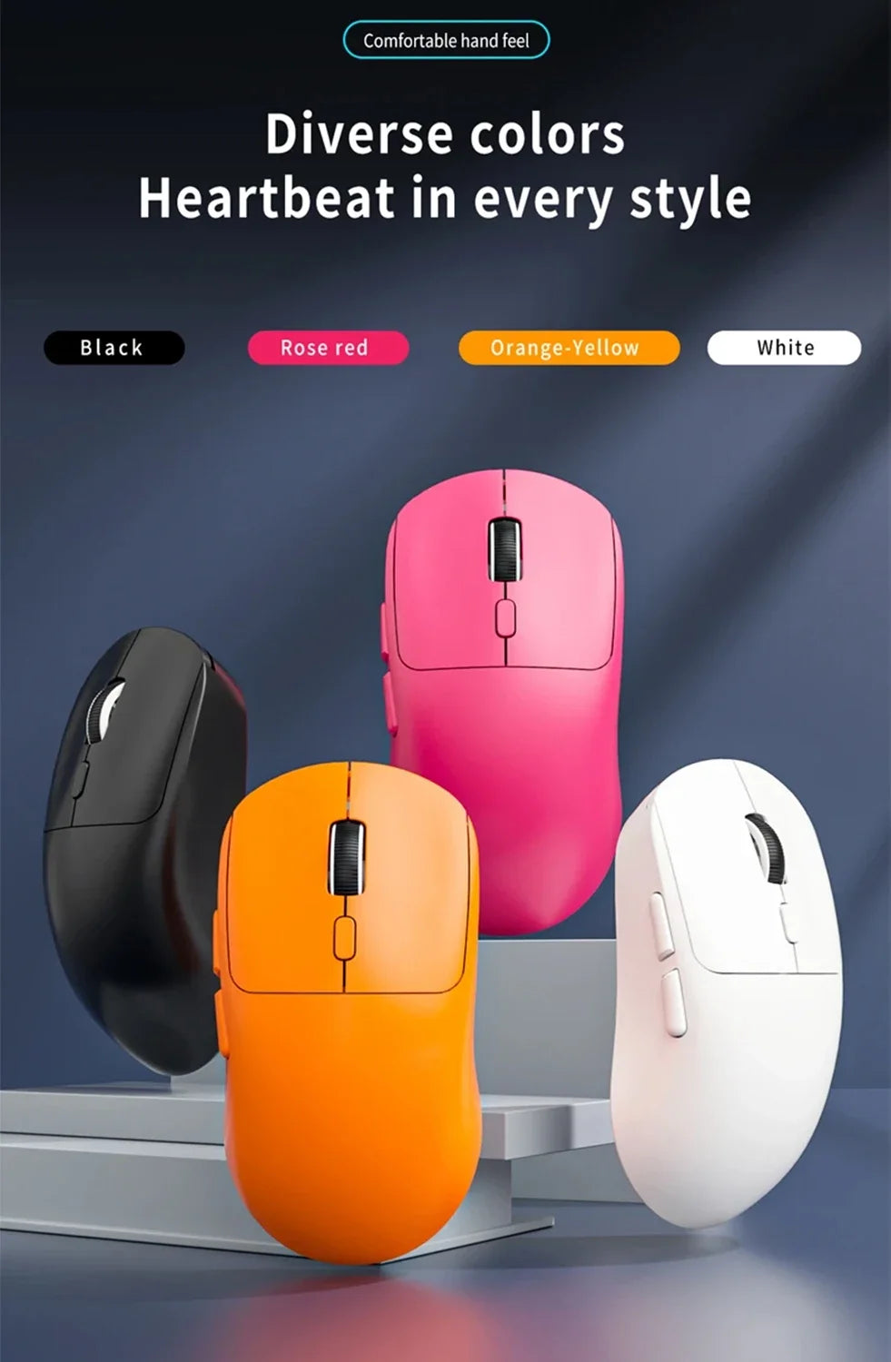Souris sans fil rechargeable ergonomique silencieuse