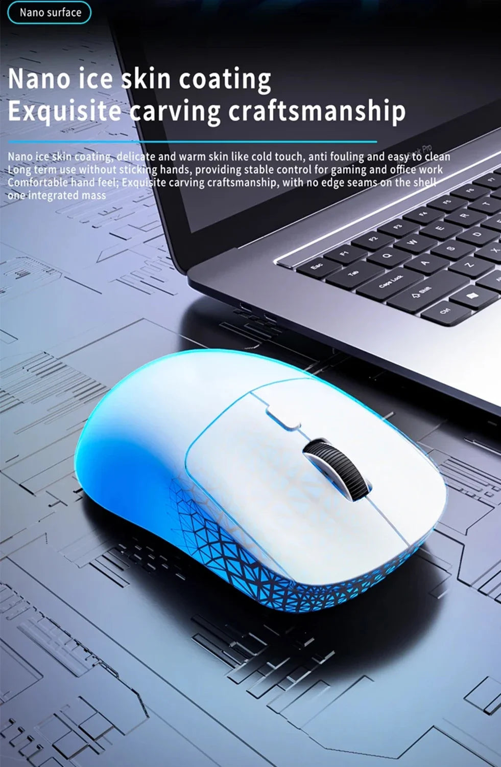 Souris sans fil rechargeable ergonomique silencieuse