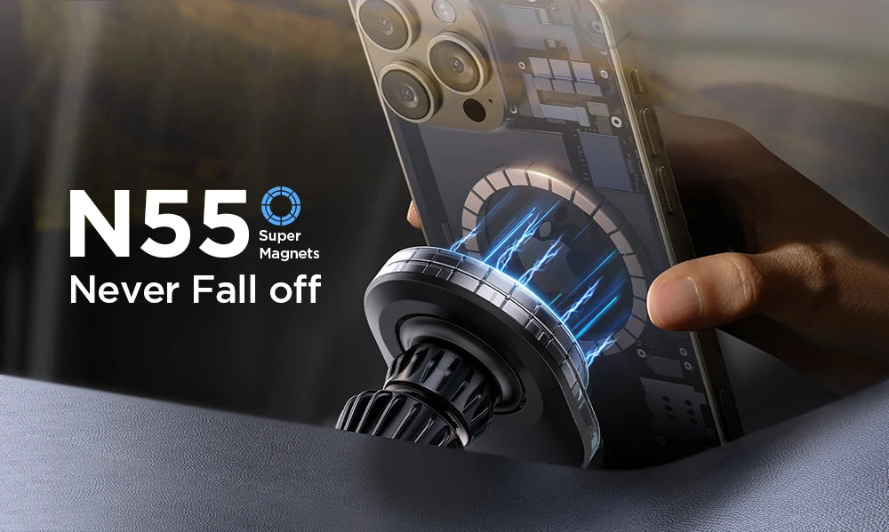 Support voiture magnétique avec charge sans fil 15W