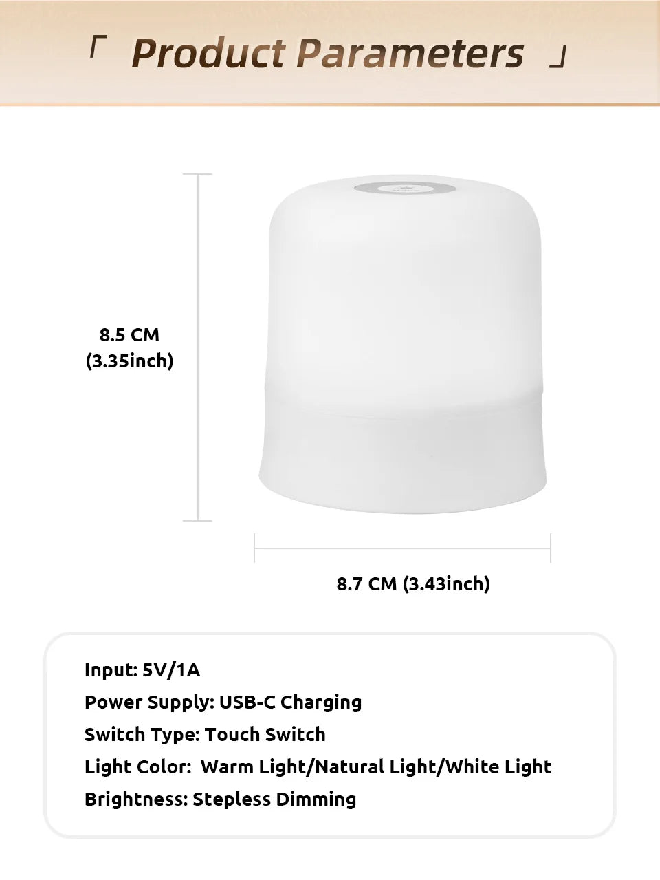 Veilleuse LED RGB tactile – Lampe d’ambiance rechargeable