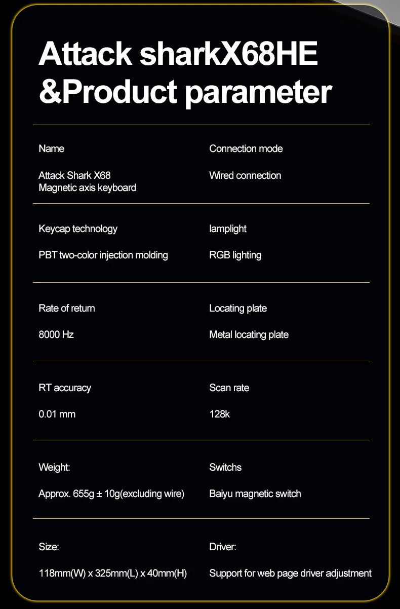Clavier mécanique gaming à switchs magnétiques – 68 touches