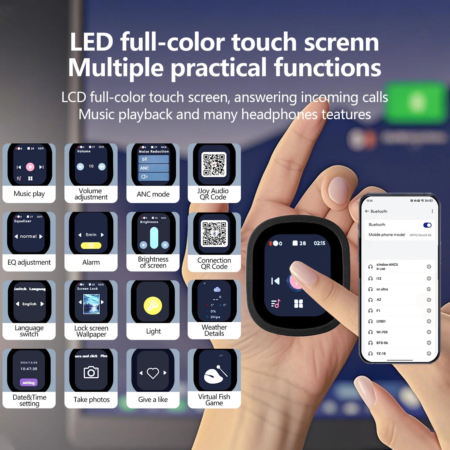 Casque Bluetooth sans fil avec réduction de bruit active