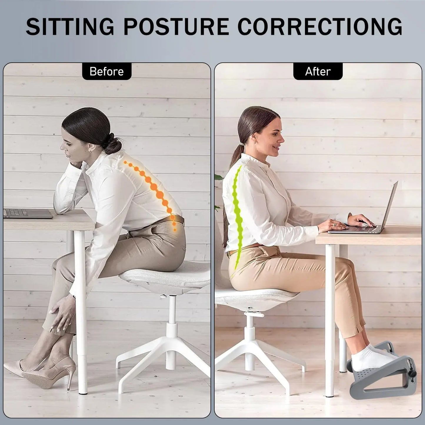 Repose-pieds ergonomique réglable sous bureau – Posture de travail