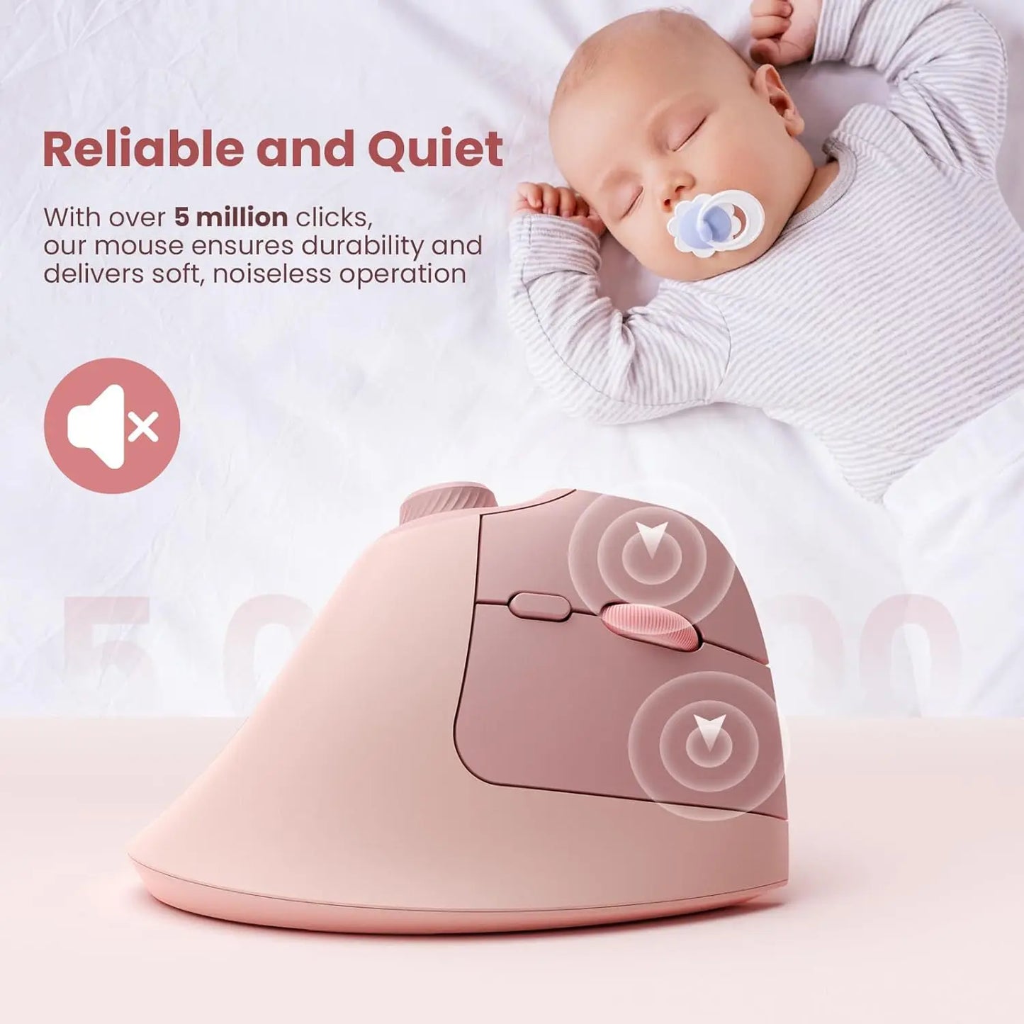 Souris ergonomique verticale sans fil – Silencieuse et rechargeable