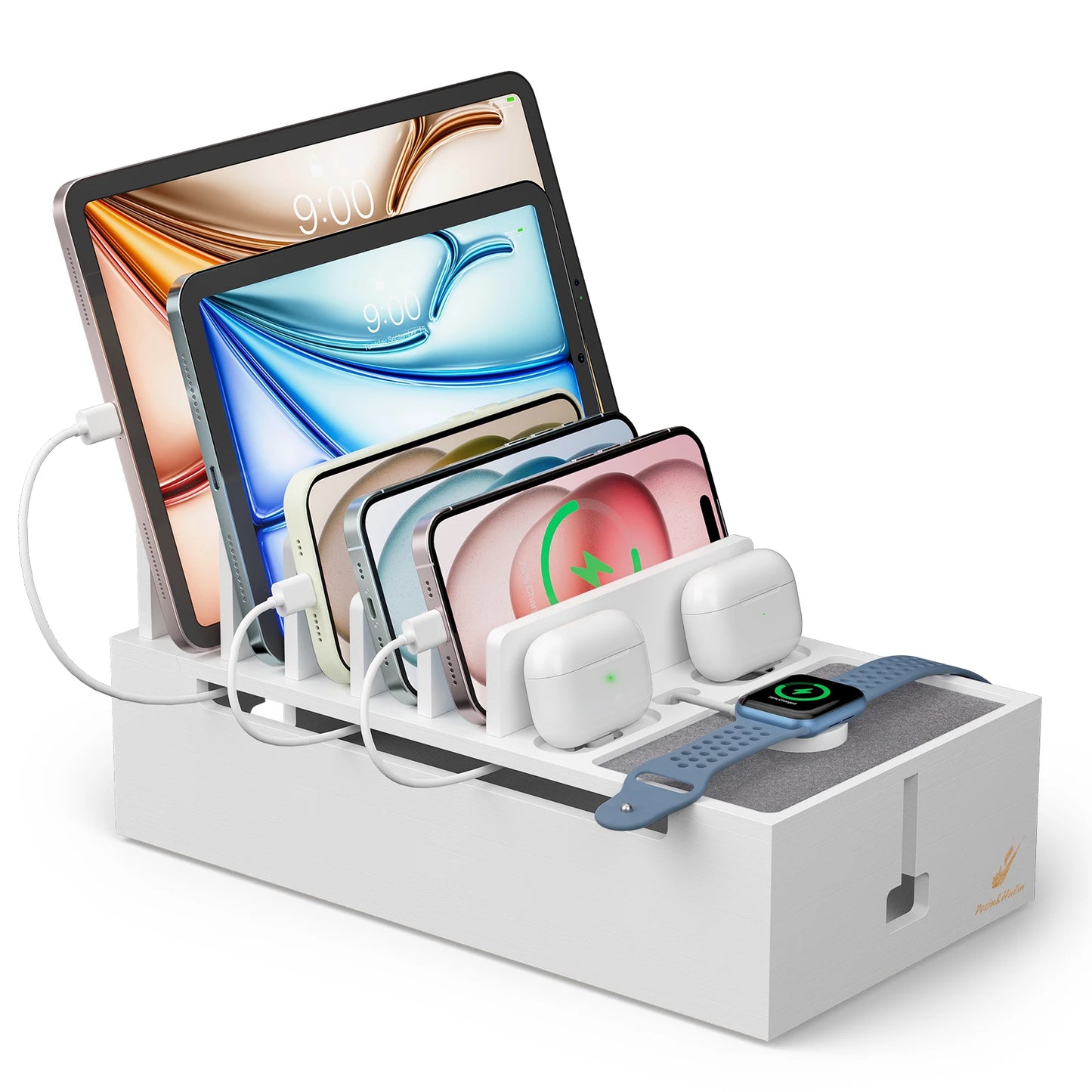 Station de recharge multi-appareils en bambou