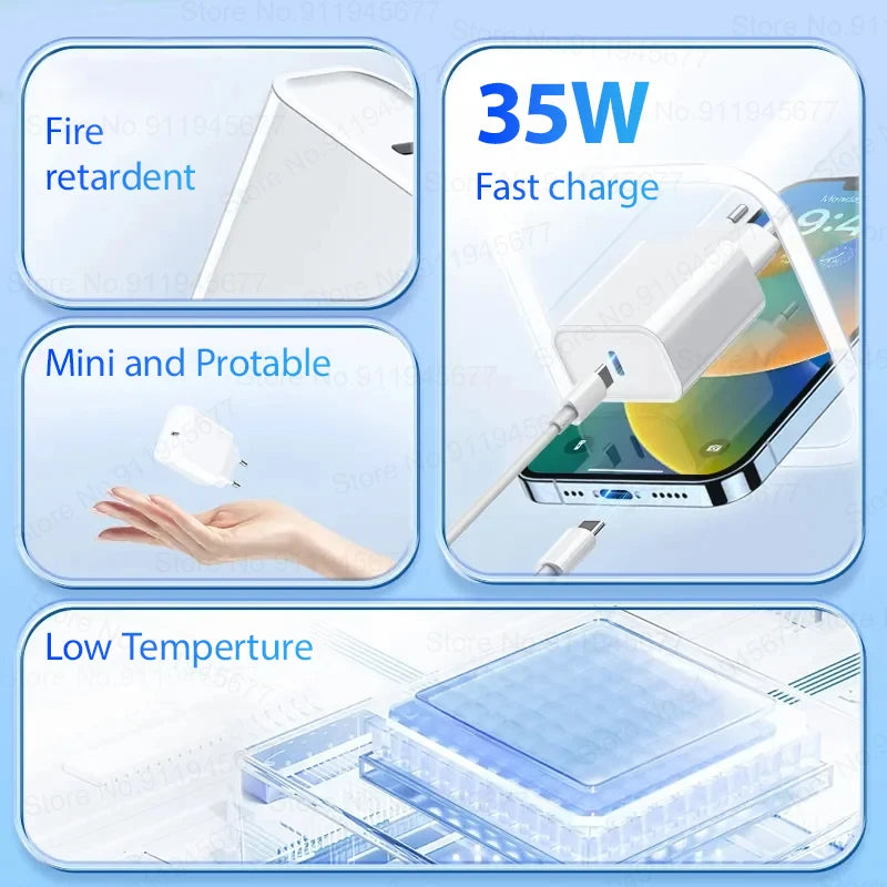 Chargeur rapide USB-C 35W prise européenne