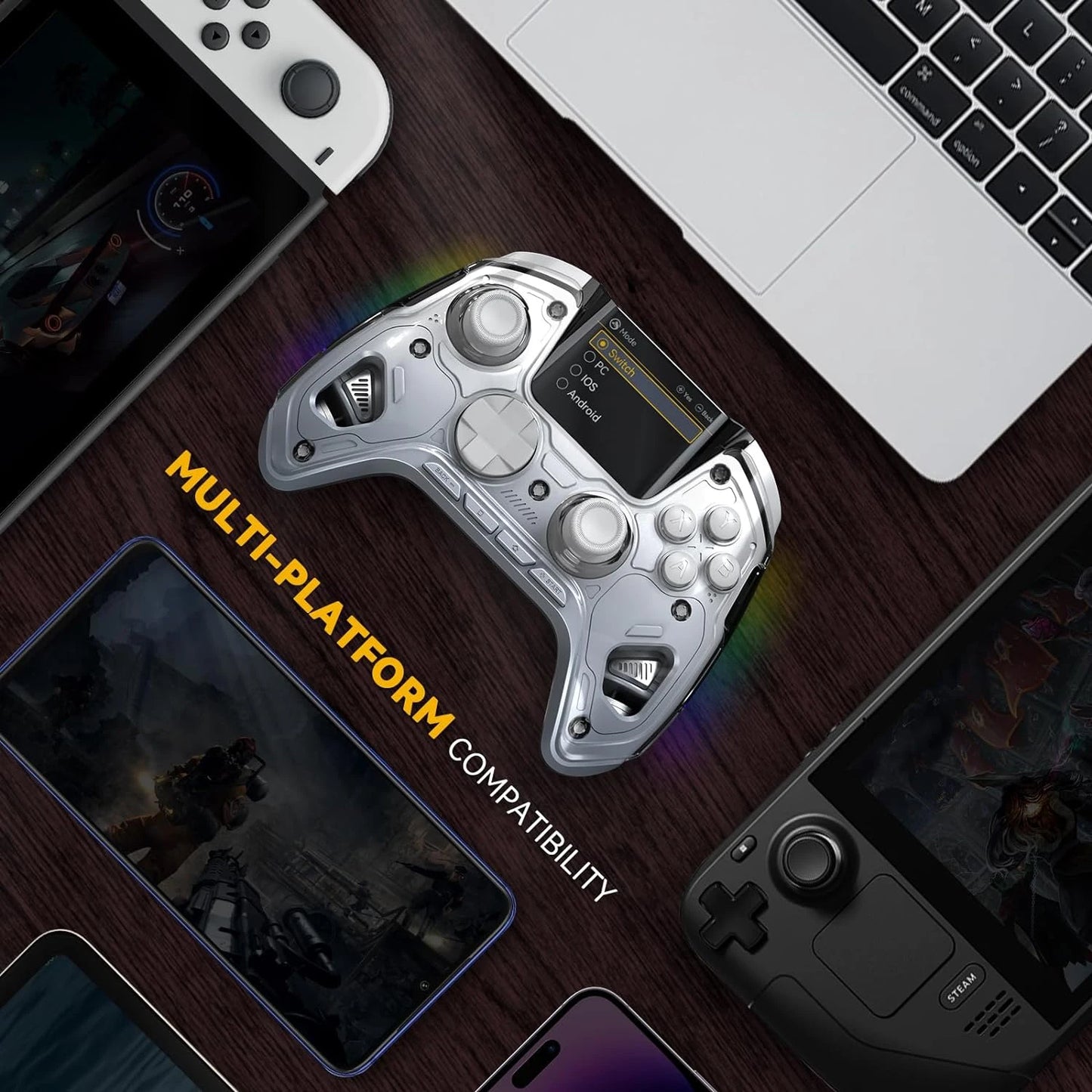 Manette de jeu sans fil compatible PC, Switch, iOS et Android