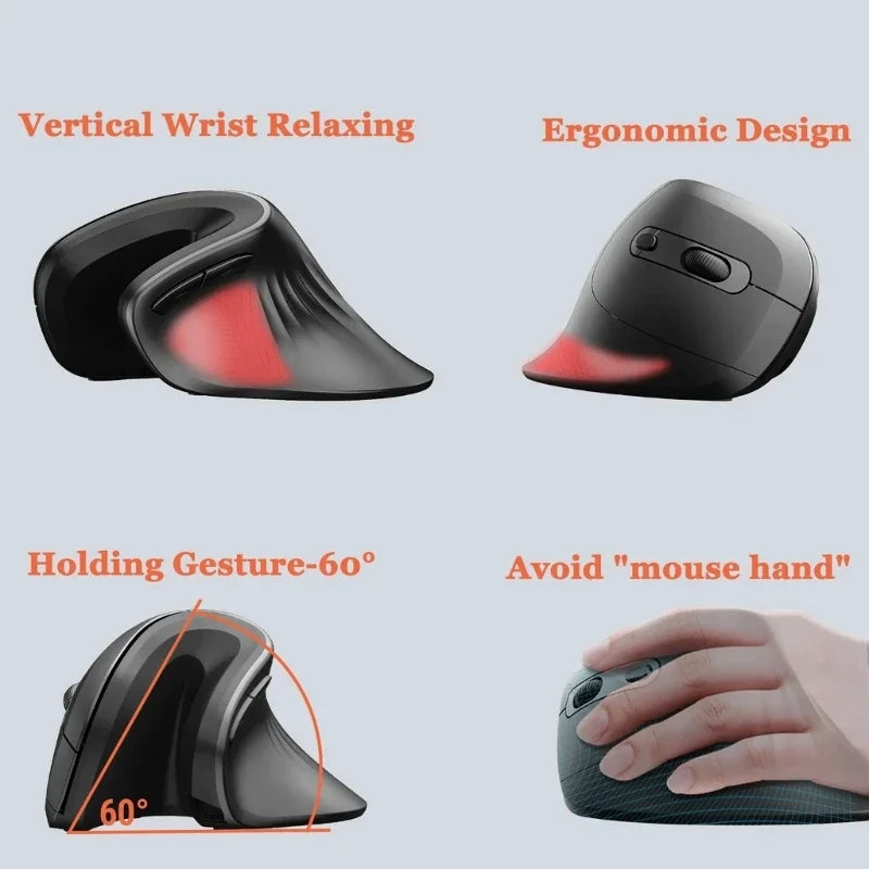 Souris ergonomique verticale sans fil – DPI réglable