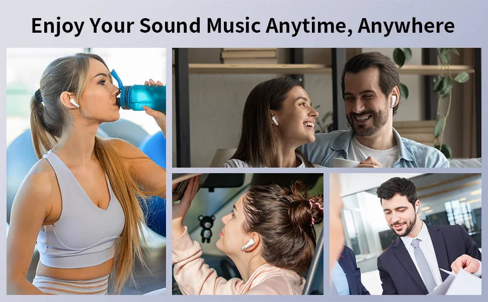 Écouteurs sans fil Bluetooth avec affichage LED