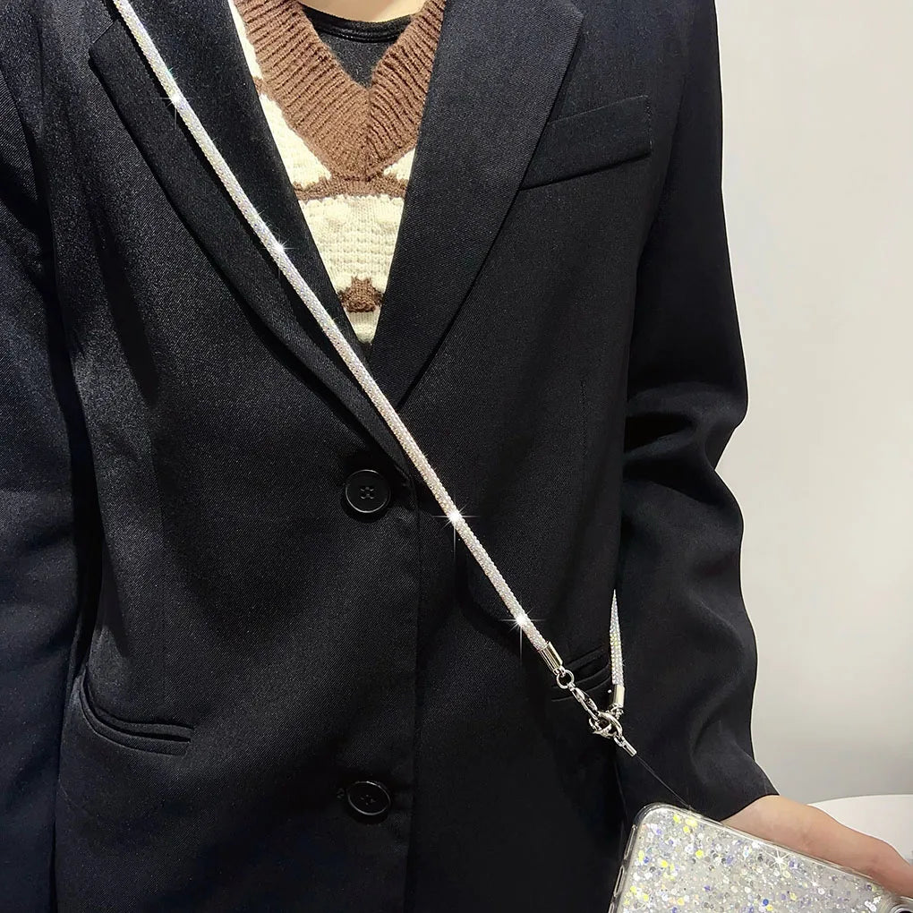 Lanière de téléphone élégante avec strass