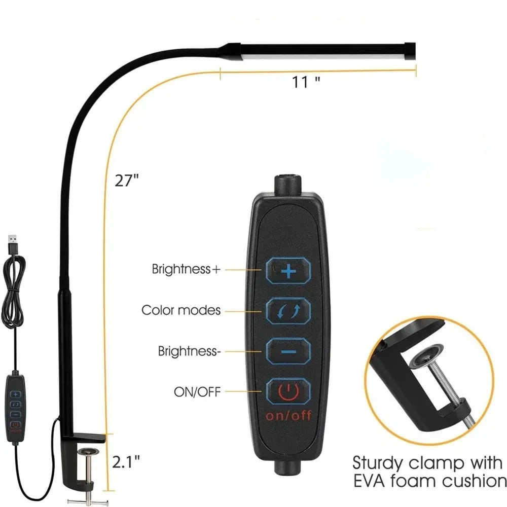Lampe de bureau LED réglable double tête