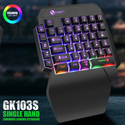 Mini clavier gaming une main RGB – 35 touches USB