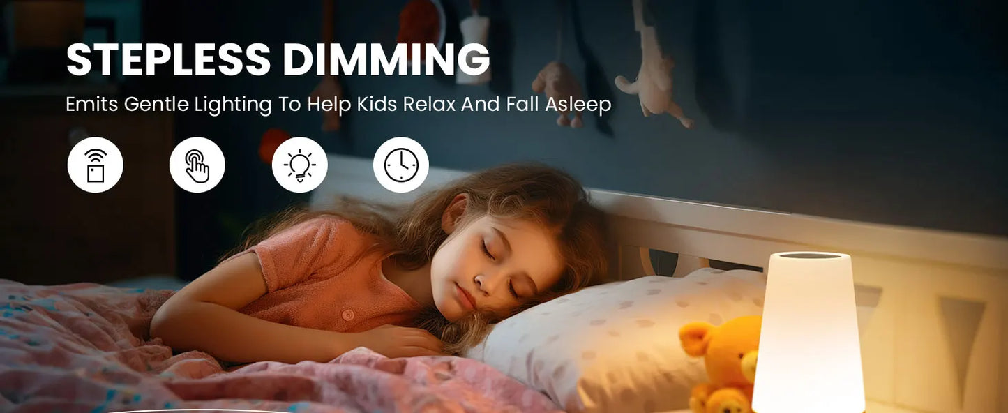 Lampe veilleuse LED tactile rechargeable USB – ambiance douce