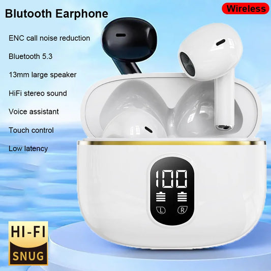 Écouteurs sans fil Bluetooth avec boîtier à affichage LED