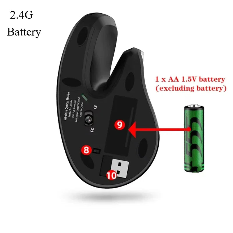 Souris ergonomique verticale sans fil – DPI réglable