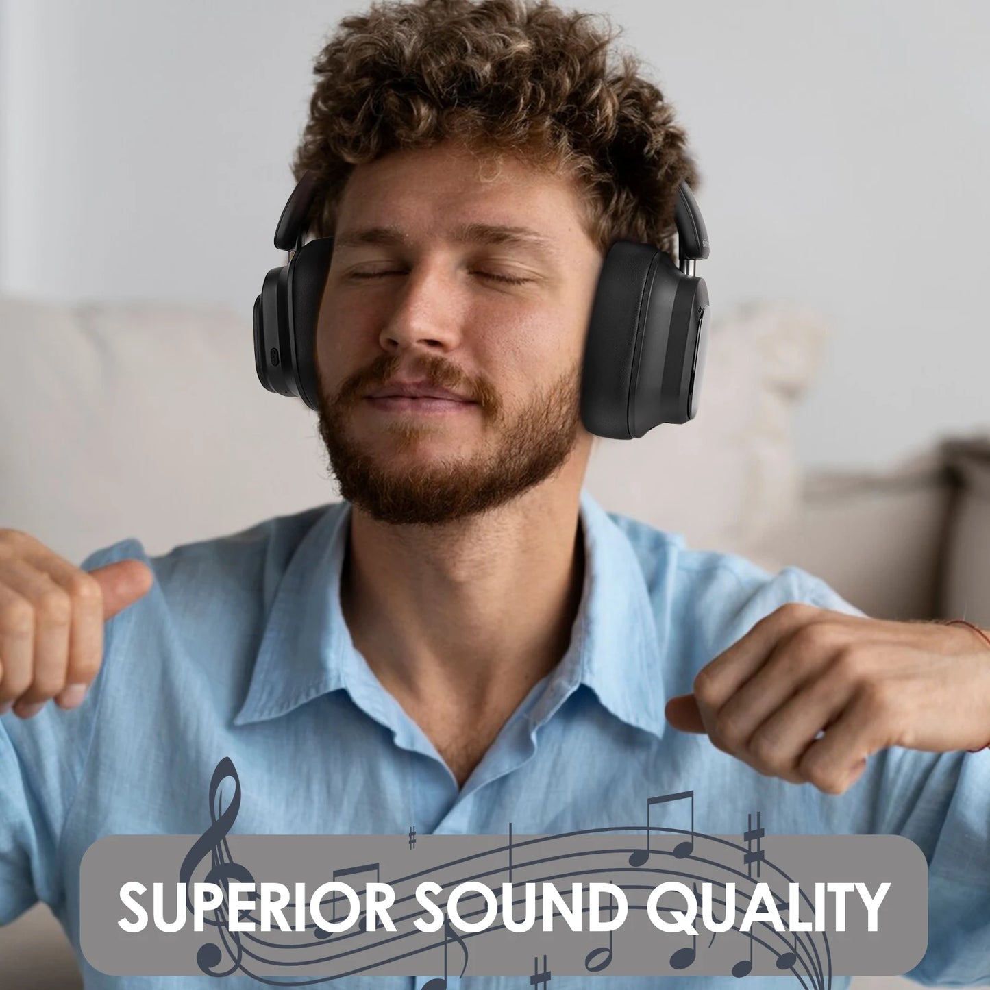 Casque Bluetooth sans fil avec réduction de bruit active