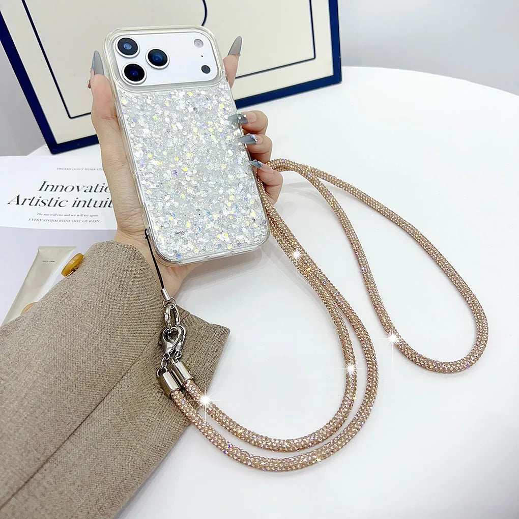 Lanière de téléphone élégante avec strass