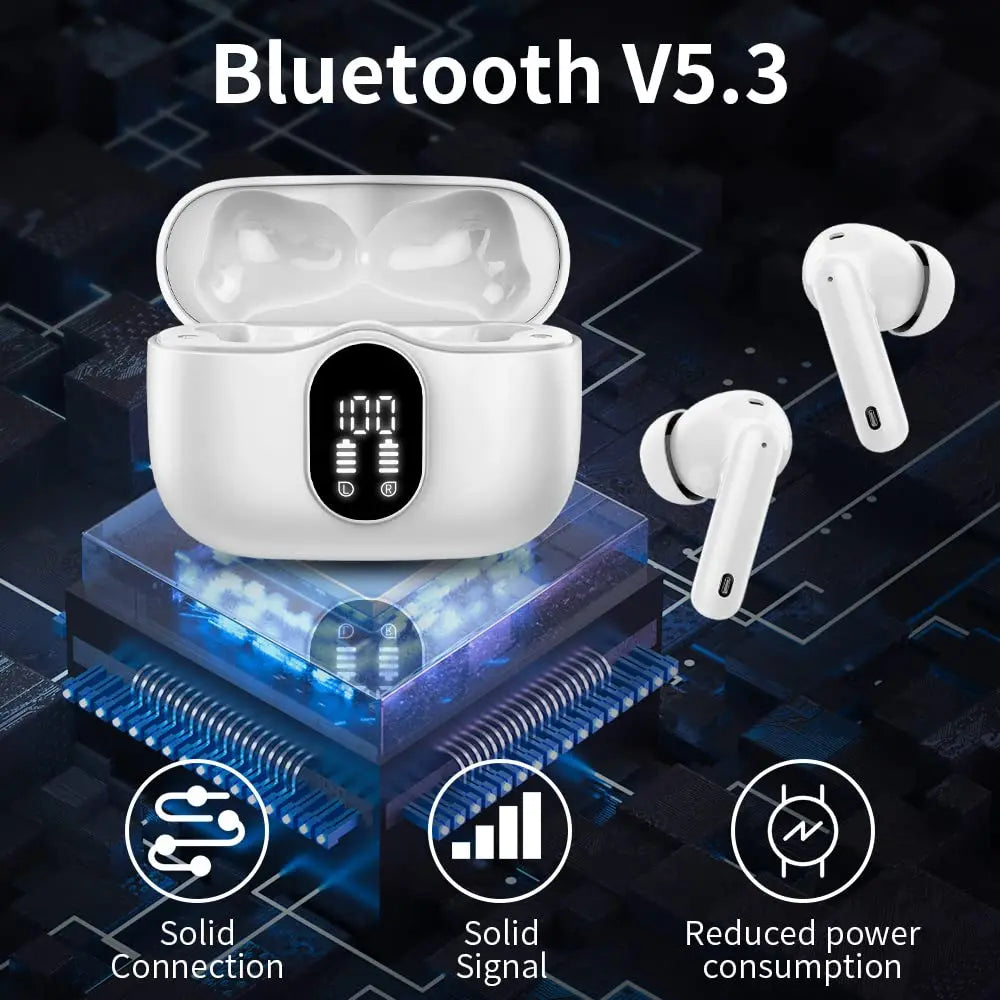 Écouteurs sans fil Bluetooth avec affichage LED
