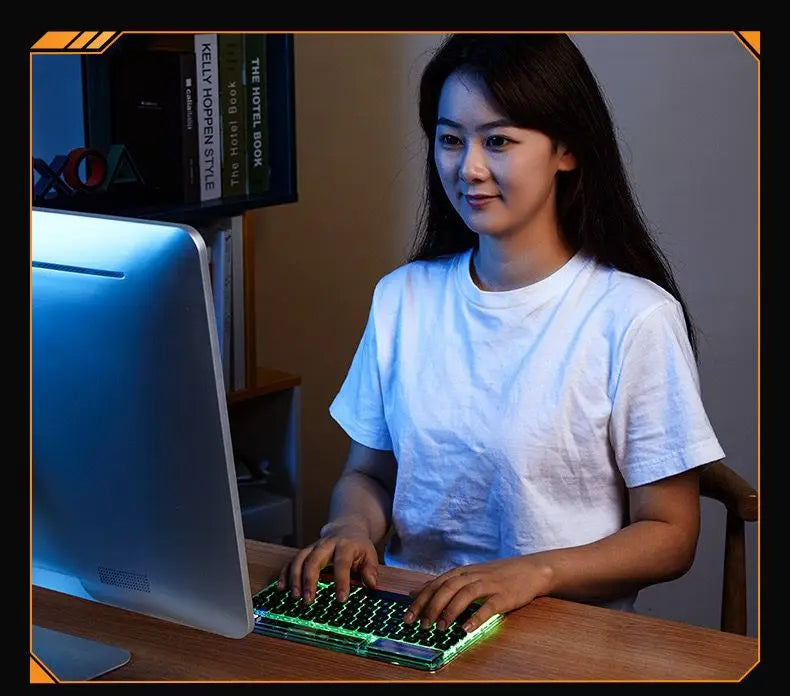 Clavier Bluetooth rétroéclairé transparent – Compact et sans fil
