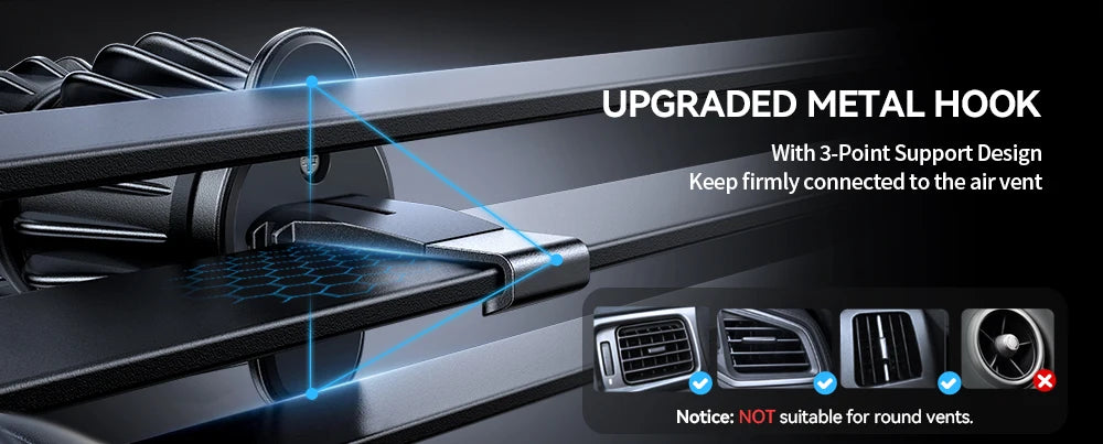 Support voiture magnétique avec charge sans fil 15W